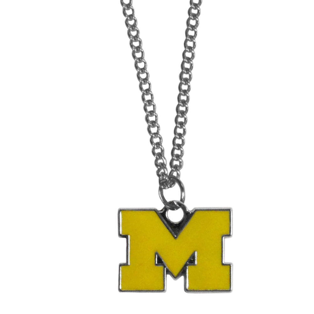 Michigan Wolverines   Chain Necklace with Small Charm 