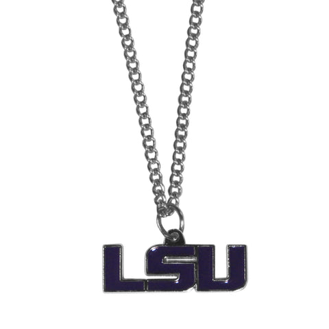 LSU Tigers   Chain Necklace with Small Charm 