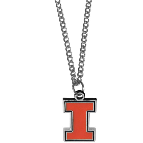 Illinois Fighting Illini Chain Necklace - with Small Charm