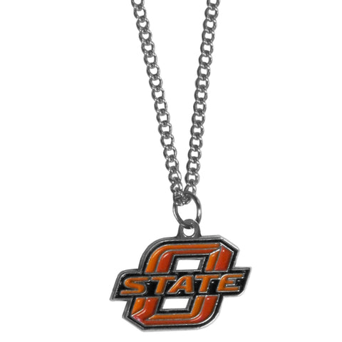 Oklahoma State Cowboys   Chain Necklace with Small Charm 
