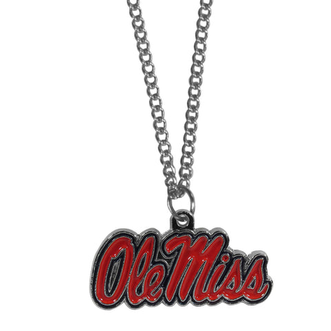 Ole Miss Rebels   Chain Necklace with Small Charm 