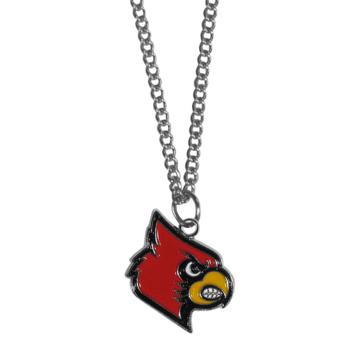 Louisville Cardinals   Chain Necklace with Small Charm 