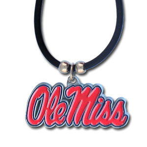 Ole Miss Rebels   Rubber Cord Necklace 