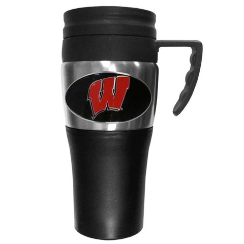 Wisconsin Badgers Travel Mug - w/Handle