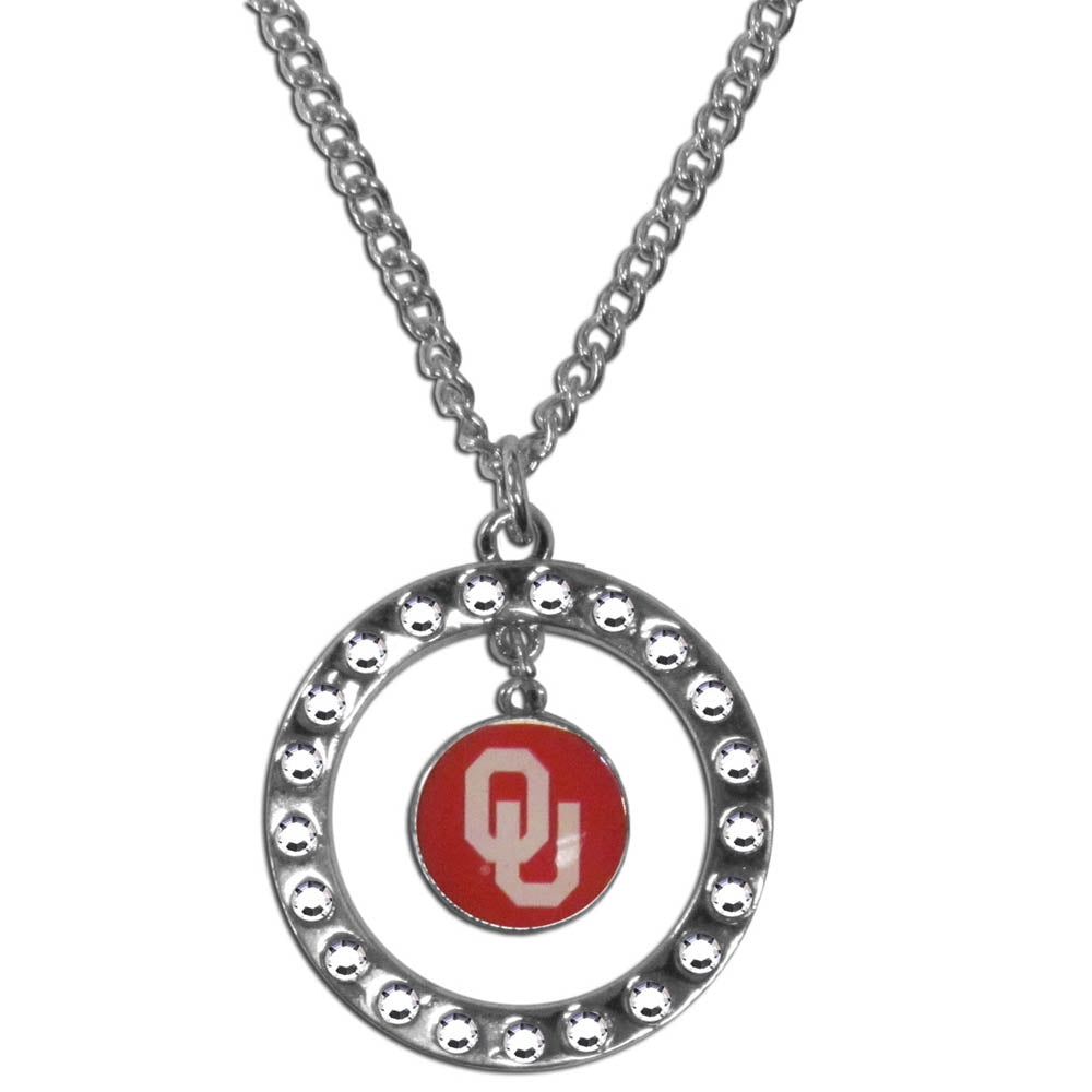 Oklahoma Sooners Rhinestone Hoop Necklace