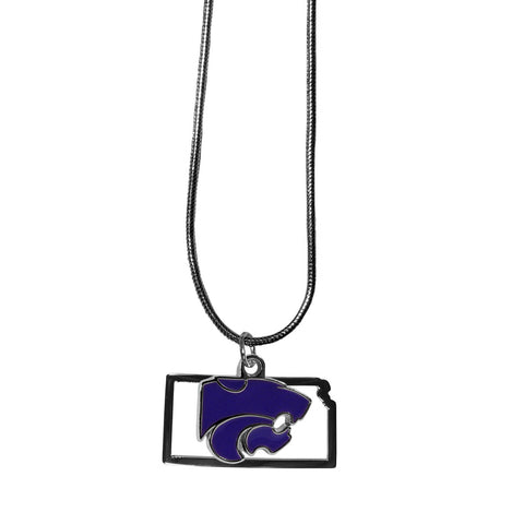 Kansas St. Wildcats State Charm Necklace
