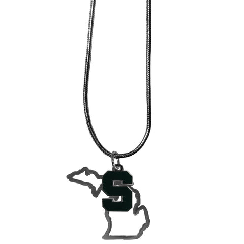 Michigan St. Spartans State Charm Necklace