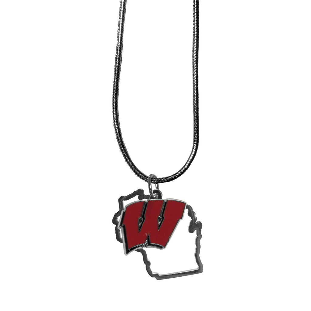 Wisconsin Badgers State Charm Necklace