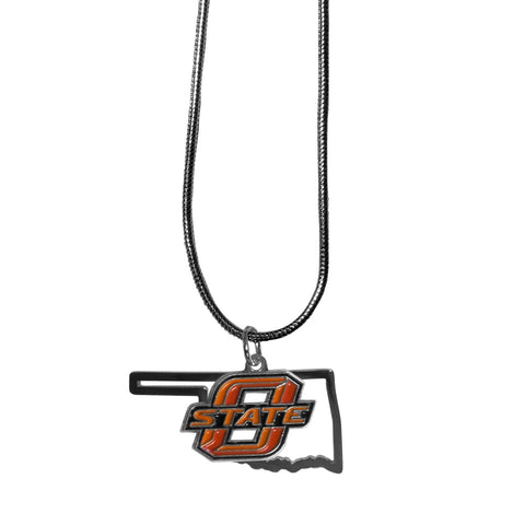 Oklahoma St. Cowboys State Charm Necklace