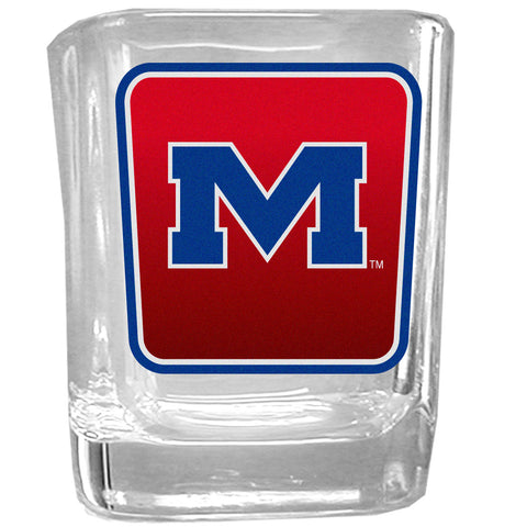 Mississippi Rebels Square Glass Shot Glass