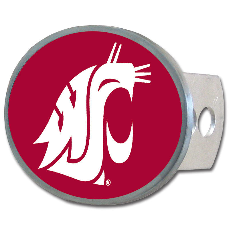 Washington State Cougars Oval Metal Hitch Cover Class II and III
