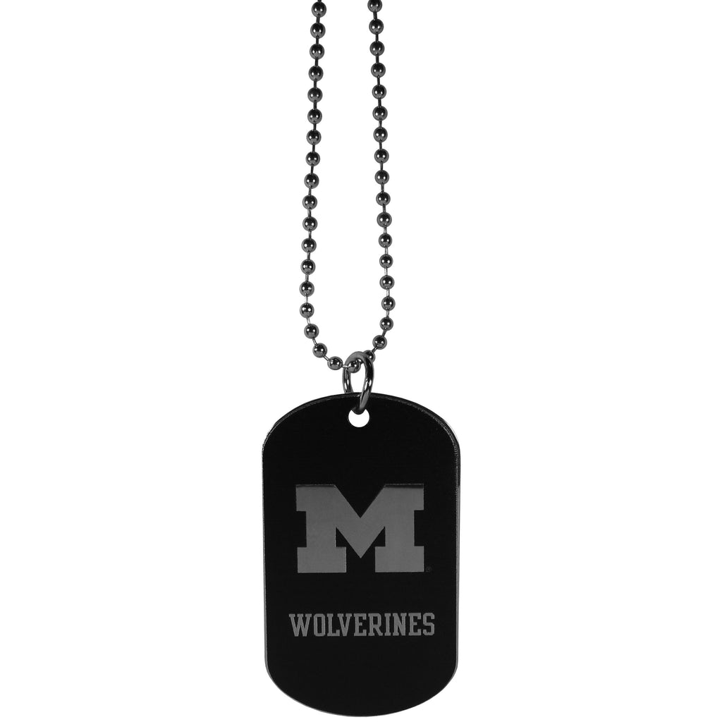 Michigan Wolverines Chrome Tag Necklace