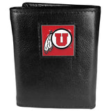 Utah Utes Leather Trifold Wallet