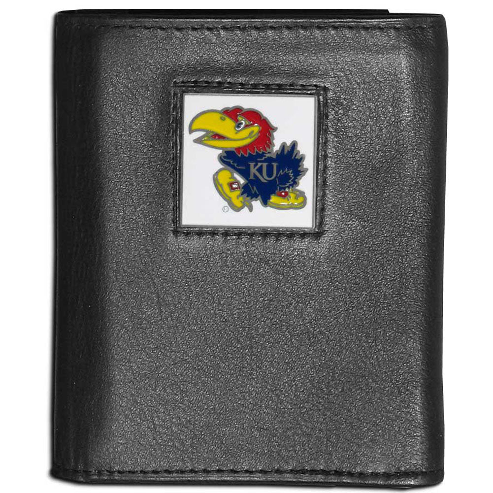 Kansas Jayhawks Leather Trifold Wallet