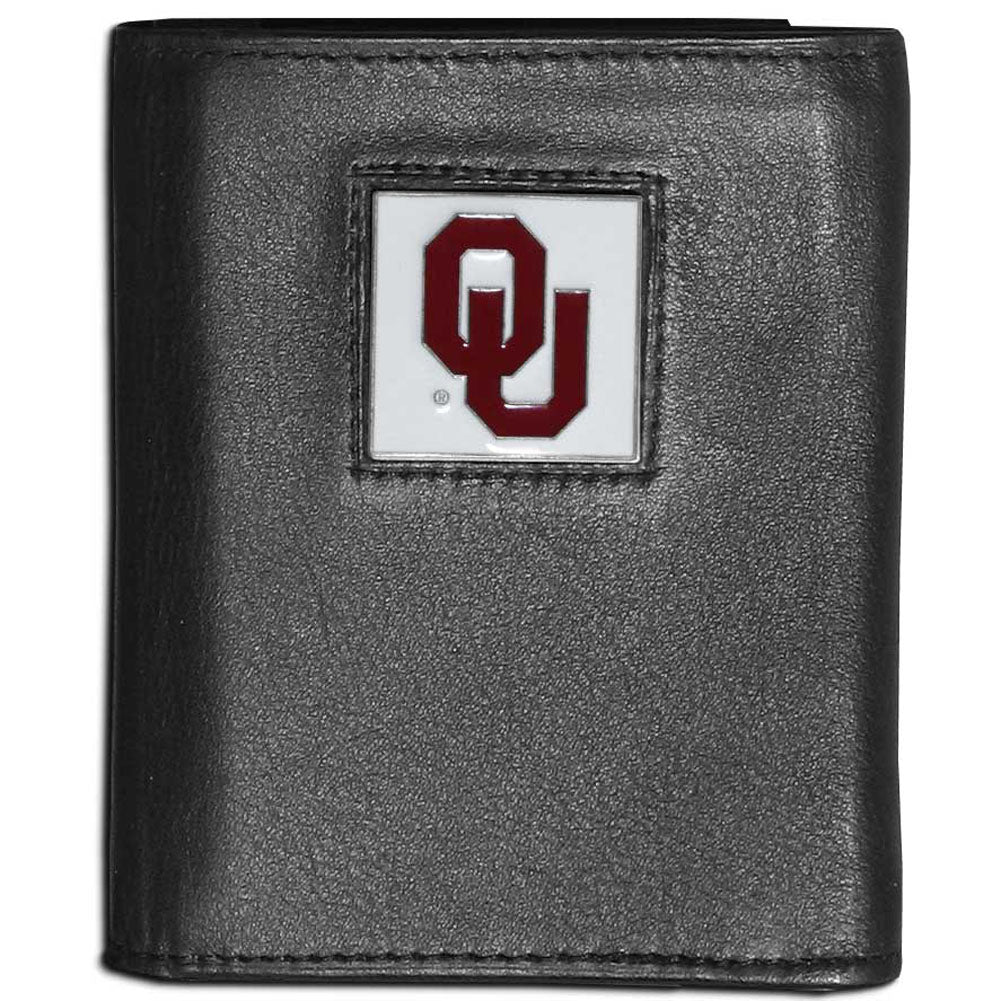 Oklahoma Sooners Leather Trifold Wallet