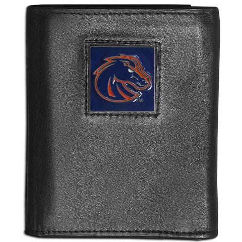 Boise St. Broncos Leather Trifold Wallet