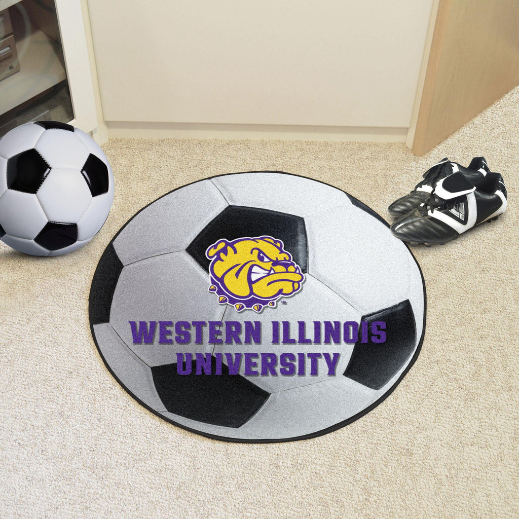 Western Illinois Leathernecks Soccer Ball Mat 27" diameter 