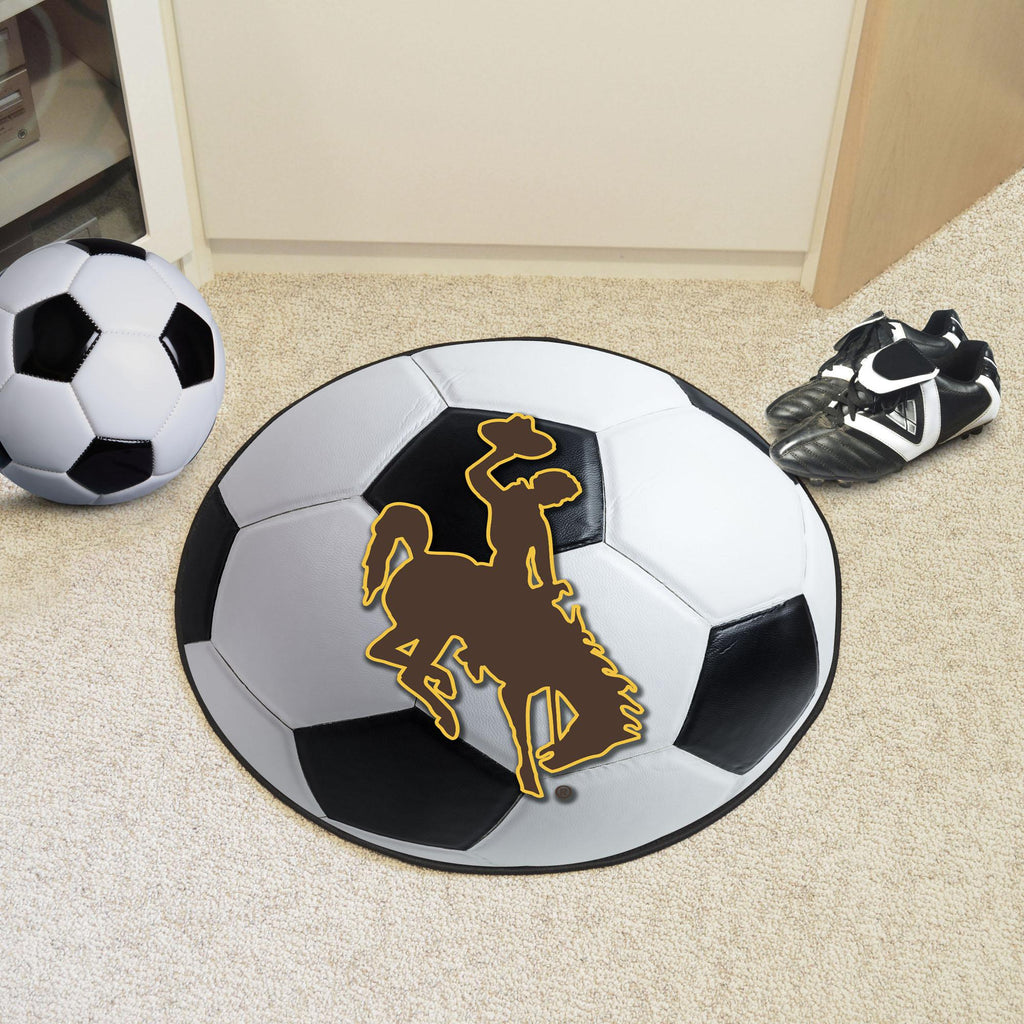 Wyoming Cowboys Soccer Ball Mat 27" diameter