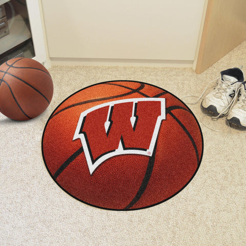 Wisconsin Badgers Basketball Mat 27" diameter