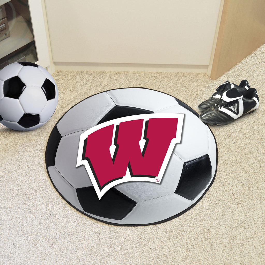 Wisconsin Badgers Soccer Ball Mat 27" diameter