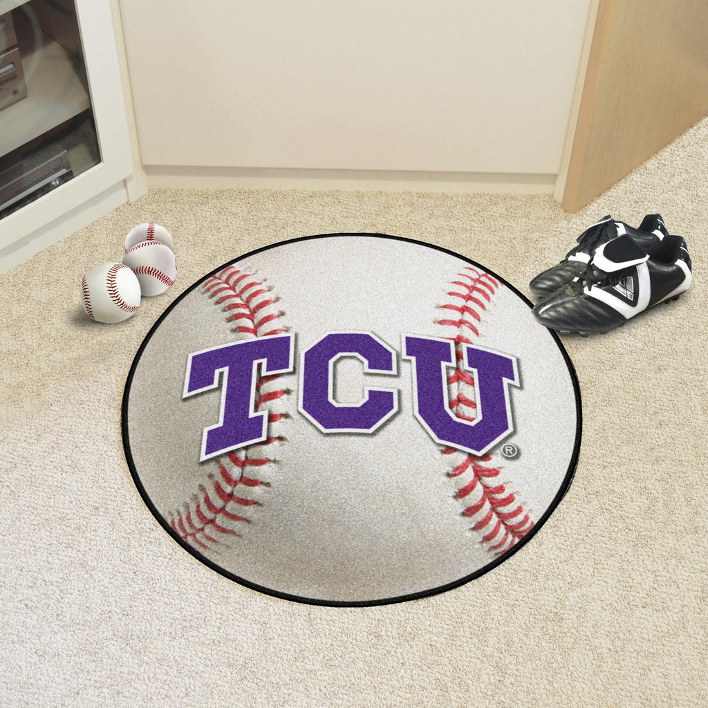 Texas Christian Horned Frogs Baseball Mat 27" diameter 