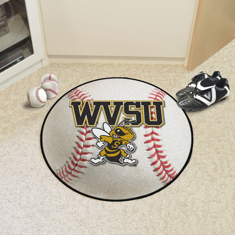 West Virginia State Yellow Jackets Baseball Mat 27" diameter 