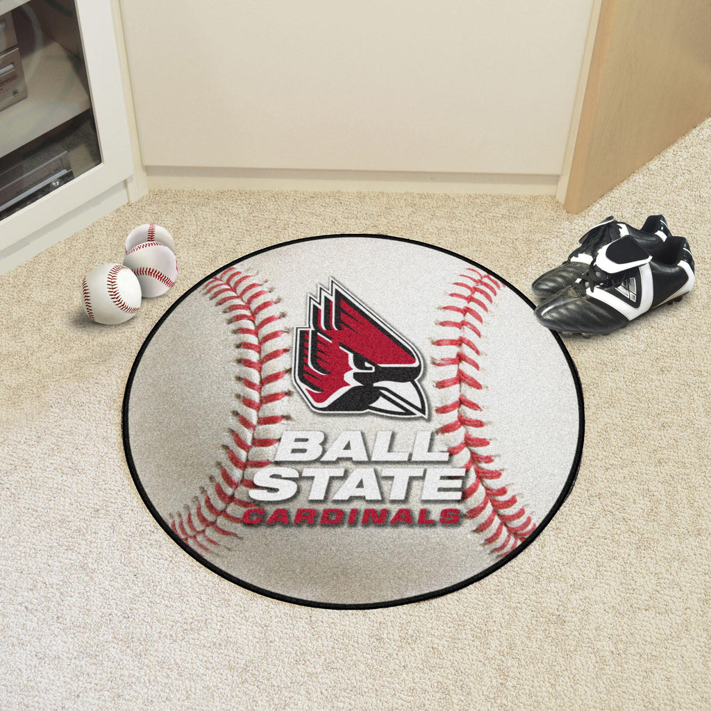 Ball State Cardinals Baseball Mat 27" diameter 