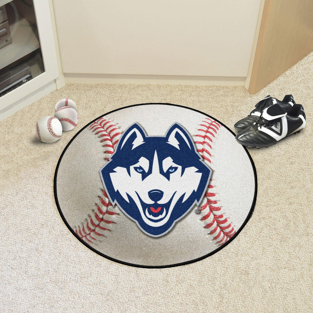 Connecticut Huskies Baseball Mat 27" diameter 