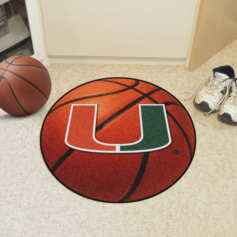 Miami Hurricanes Basketball Mat 27" diameter