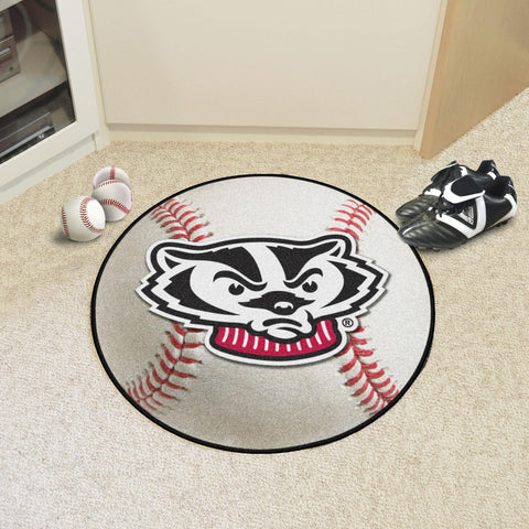Wisconsin Badgers Baseball Mat 27" diameter 