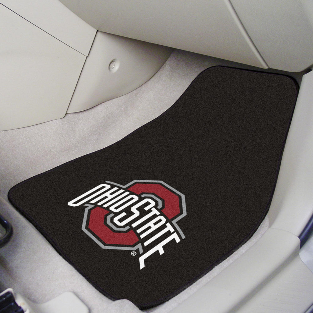 Ohio State Buckeyes 2 pc Carpet Car Mat Set 17"x27" 