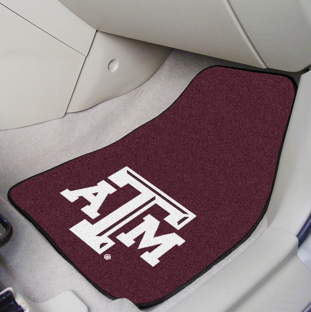 Texas A&M Aggies 2 pc Carpet Car Mat Set 17"x27" 