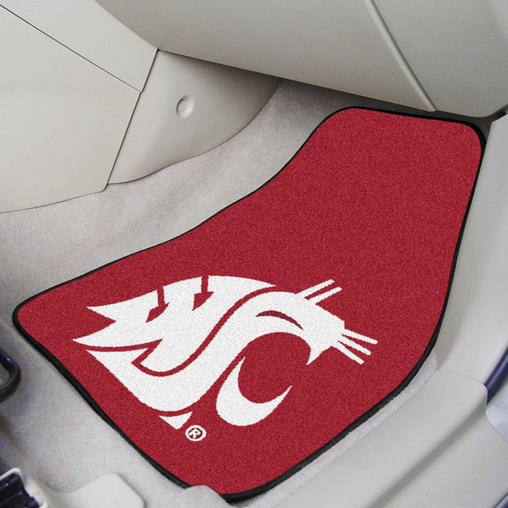 Washington State Cougars 2 pc Carpet Car Mat Set 17"x27" 