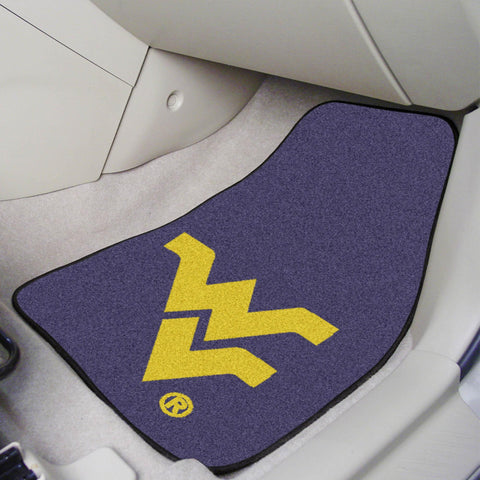 West Virginia Mountaineers 2 pc Carpet Car Mat Set 17"x27" 