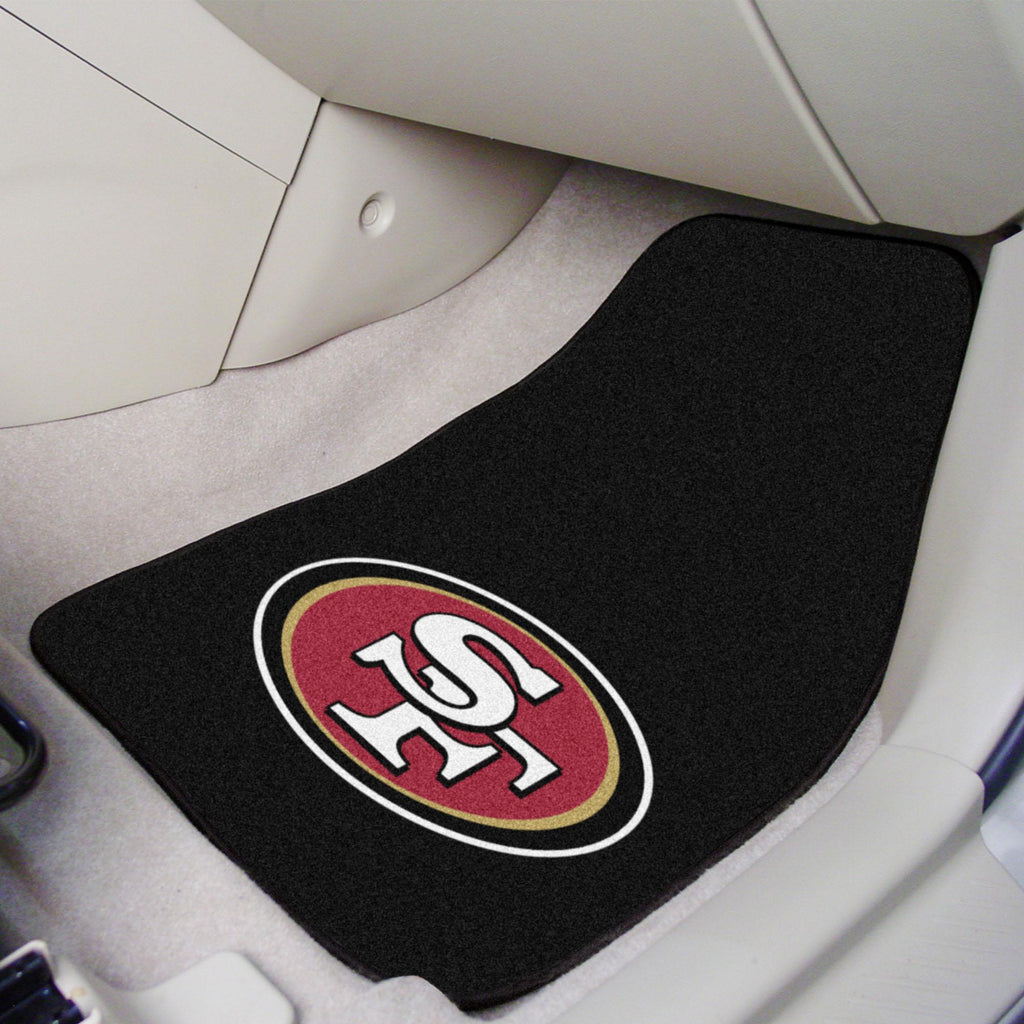 San Francisco 49ers 2 pc Carpet Car Mat Set 17"x27" 