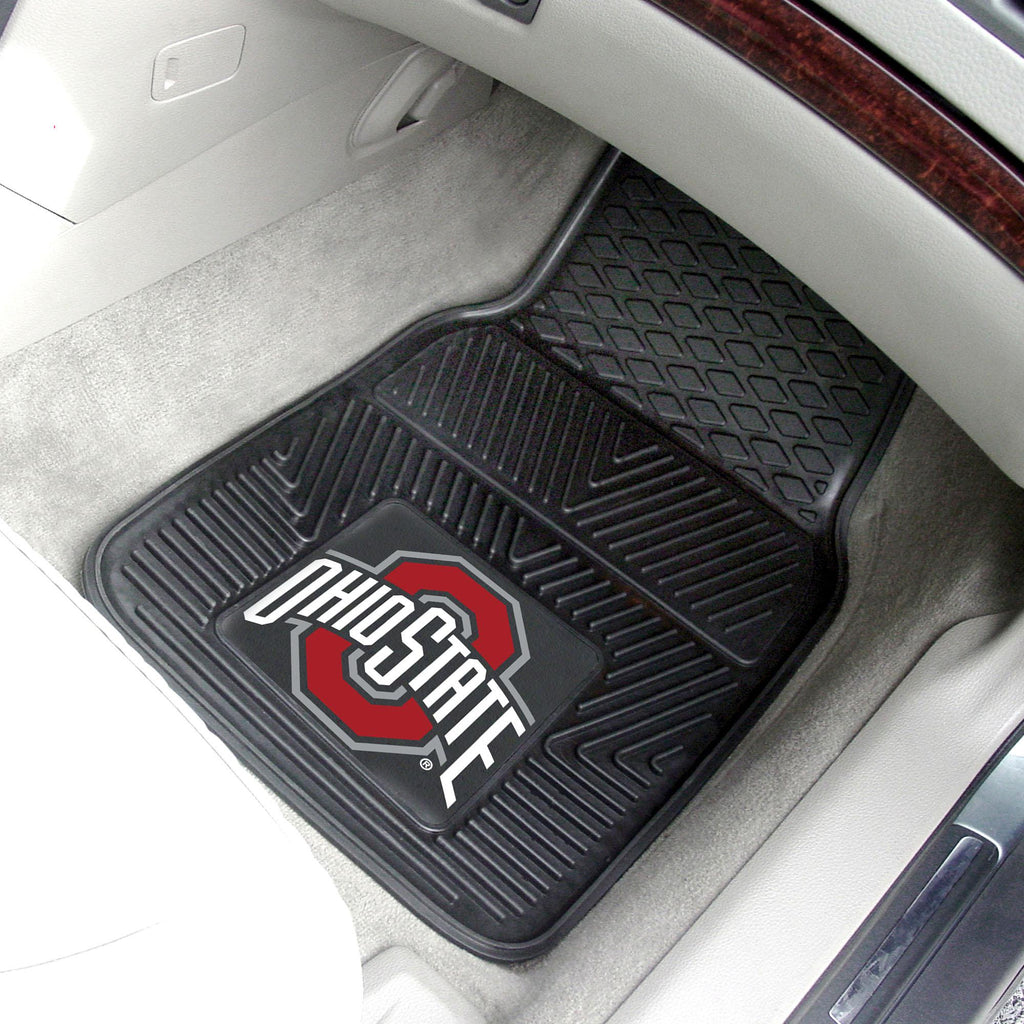 Ohio State Buckeyes 2 pc Vinyl Car Mat Set 17"x27" 