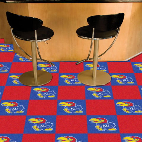 Kansas Jayhawks Team Carpet Tiles 18"x18" tiles 