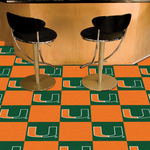 Miami Hurricanes Team Carpet Tiles 18"x18" tiles 