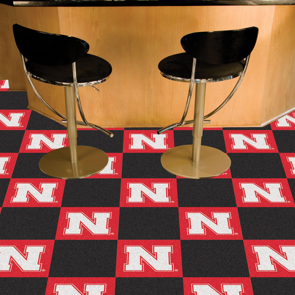 Nebraska Cornhuskers Team Carpet Tiles 18"x18" tiles 