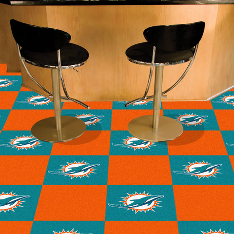 Miami Dolphins Team Carpet Tiles 18"x18" tiles 