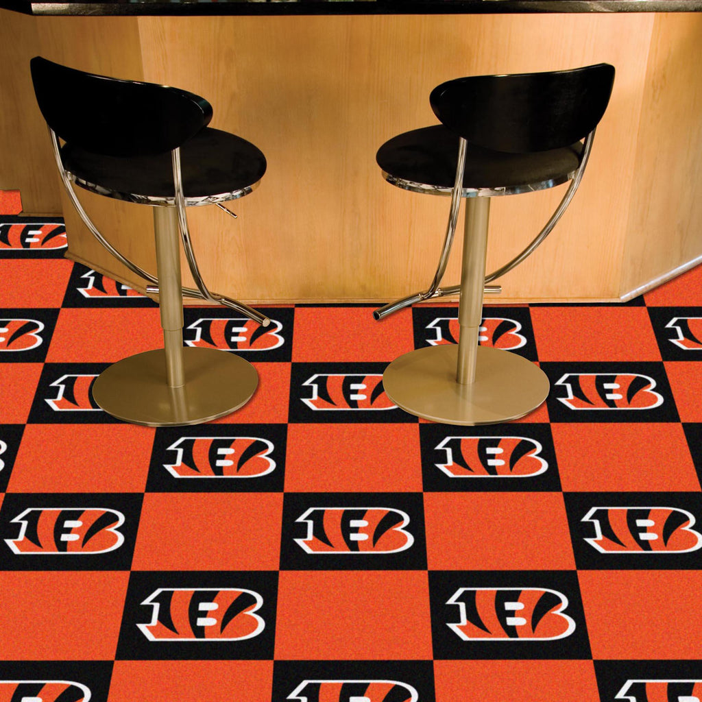 Cincinnati Bengals Team Carpet Tiles 18"x18" tiles 