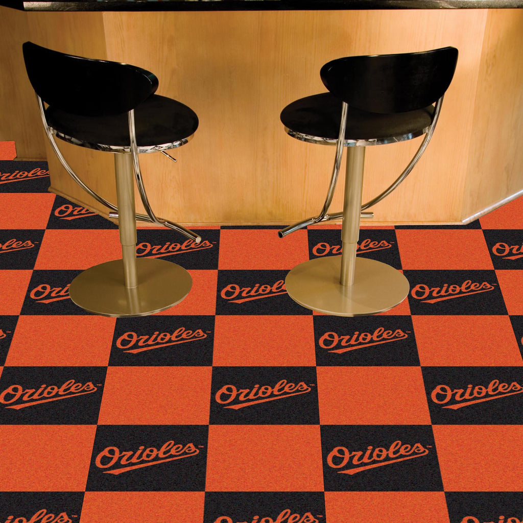 Baltimore Orioles Team Carpet Tiles 18"x18" tiles 