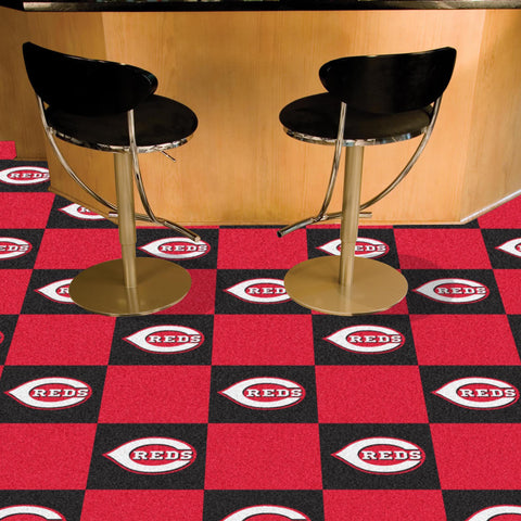 Cincinnati Reds Team Carpet Tiles 18"x18" tiles 