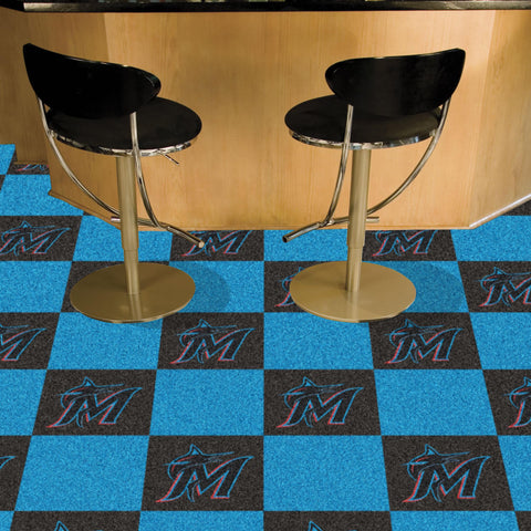 Miami Marlins Team Carpet Tiles 18"x18" tiles 