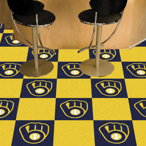 Milwaukee Brewers Team Carpet Tiles 18"x18" tiles 