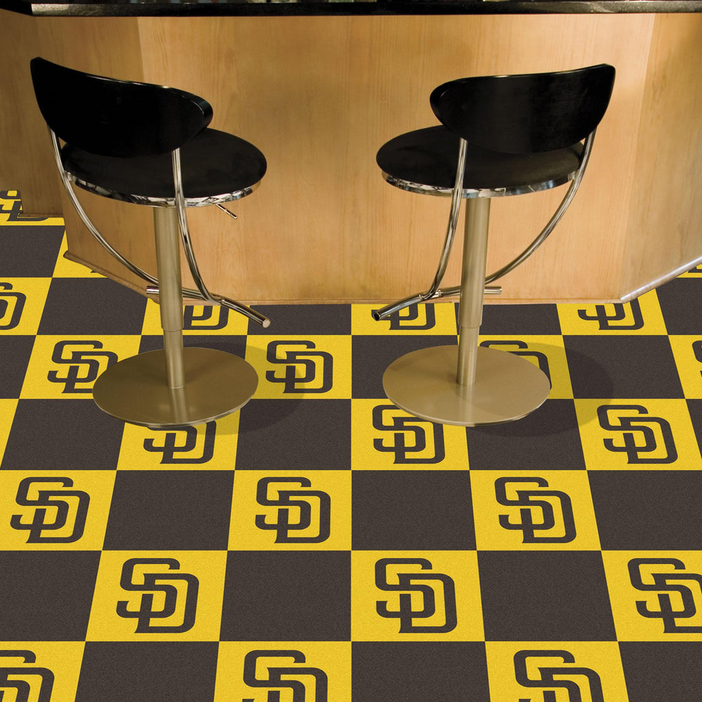 San Diego Padres Team Carpet Tiles 18"x18" tiles 