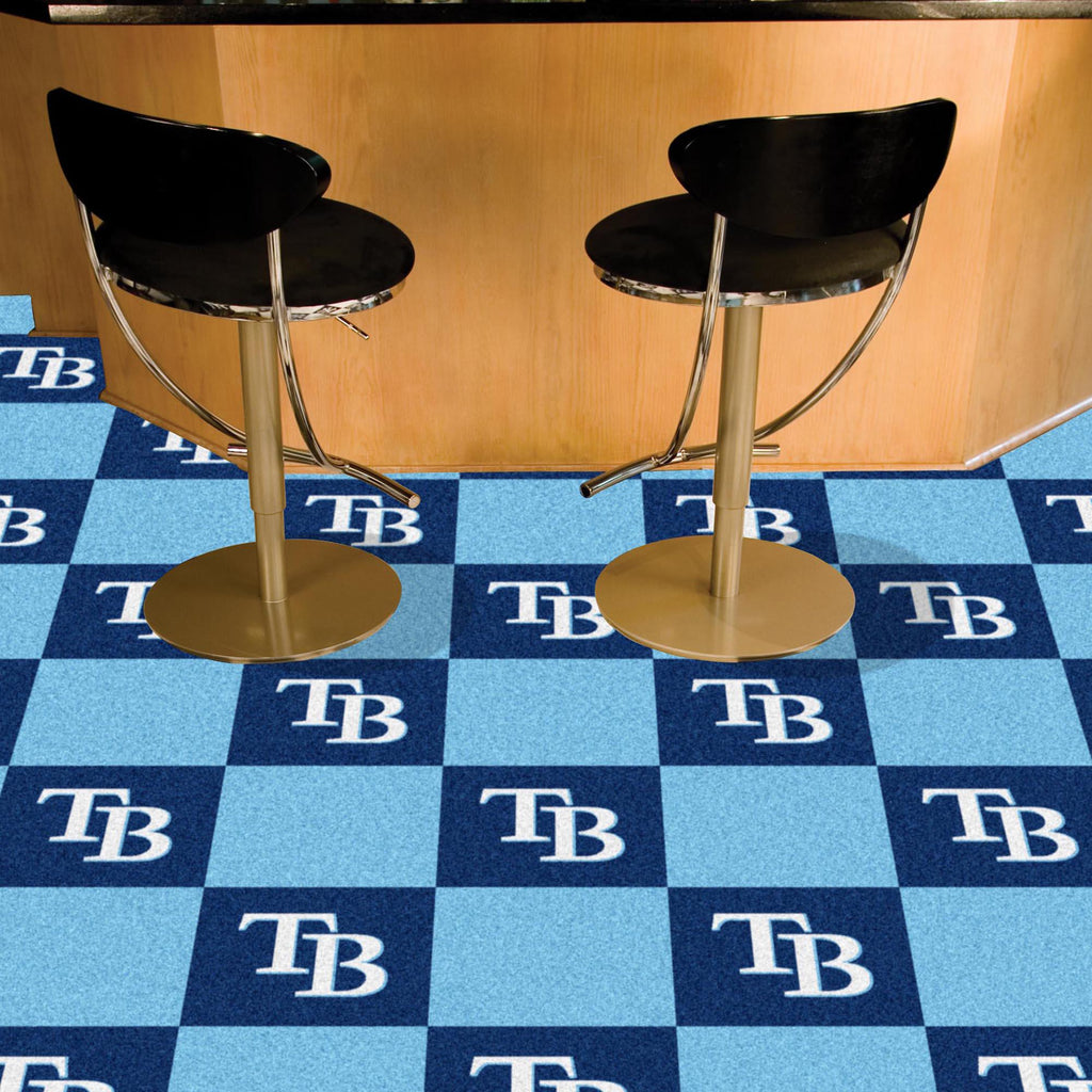 Tampa Bay Rays Team Carpet Tiles 18"x18" tiles 