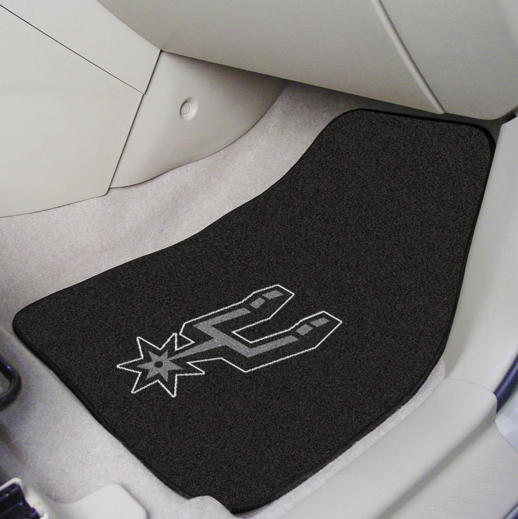 San Antonio Spurs 2 pc Carpet Car Mat Set 17"x27" 