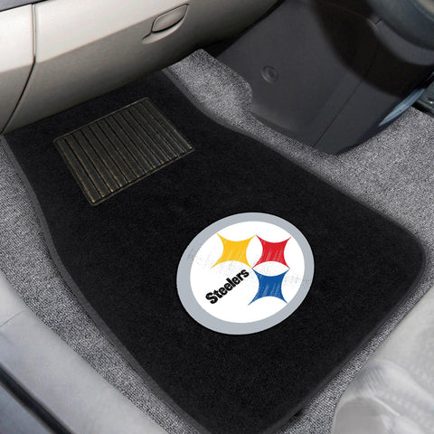 Pittsburgh Steelers 2 pc Embroidered Car Mat Set 17"x25.5" 