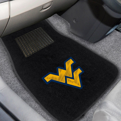 West Virginia Mountaineers 2 pc Embroidered Car Mat Set 17"x25.5" 